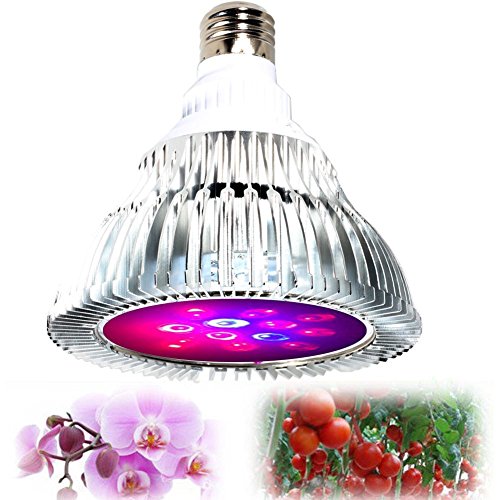 Heckia LED Plant Grow Light Bulb, High Efficient for Hydroponic Garden Greenhouse Aquatic,E27 Base 12W, 12 LEDs, 2Blue + 10Red
