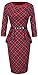 Homeyee Women's Vintage Tartan Wear to Work Bodycon Dress B267