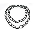 Glass Bead Link Necklace - Black (77")