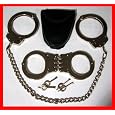 HINGED Nickel Handcuffs & LEG Cuffs COMBO Package With CASE!