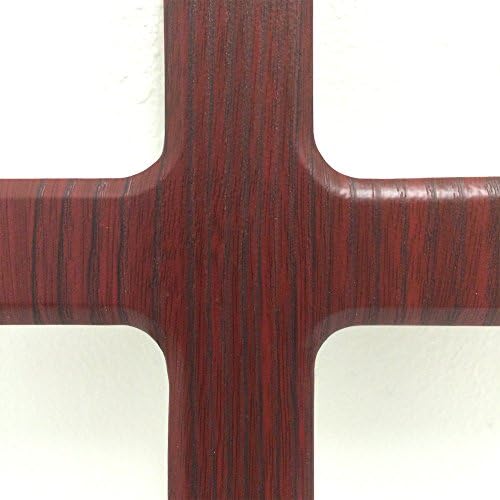 CGifts® Wooden Wall Cross (Rosewood, 33cm Tall)