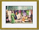 Gold Framed/Matted Print 17x23, Second Hand Clothing Shop