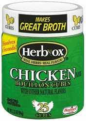 Herb-Ox Chicken Bouillon Cubes, 25-Cubes (Pack of 12)