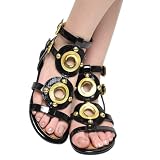 Anzio Snake Gladiator Flat Sandal BLACK