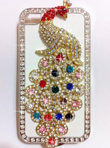 1x Luxury Designer Bling Colorful Crystal Case Handmade Peacock for Apple Iphone 4 and 4s [Limited Edition]