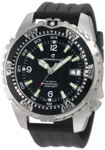 Momentum Mens 1M-DV06B8B M1 Deep 6 Black Dial Black Ribbed Rubber Watch Momentum Mens 1M-DV06B8B M1 Deep 6 Black Dial Black Ribbed Rubber Watch