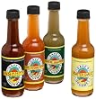 Dave's Gourmet Top Four Hot Sauce Sampler, (Insanity Sauce, Hurtin' Jalapeno, Roasted Garlic, Cool Cayenne Pepper), 2-Ounce Glass Bottles (Pack of 3)