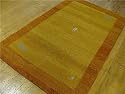 4x6 Gold Hand Knotted Wool Gabbeh Rug