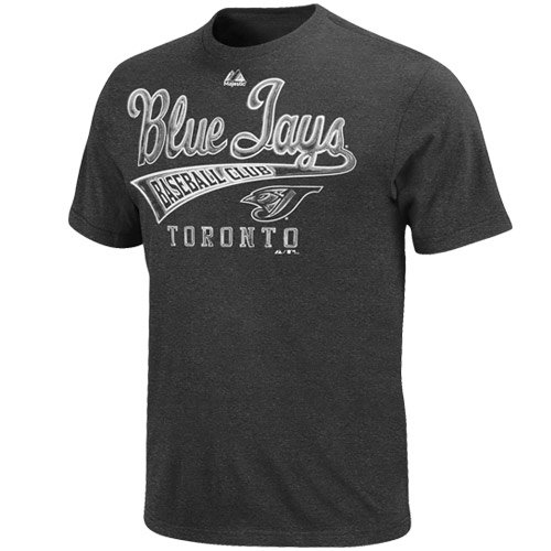 MLB Men's Toronto Blue Jays All Club Short Sleeve Basic Tee, Charcoal Heather, Large