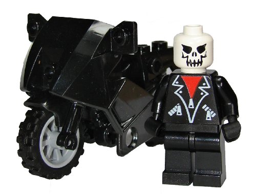  2" Custom Ghost Rider Mini Figurine with Motorcycle (Johnny Blaze)