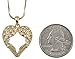 Angel Wing Necklace - Small Heart Shaped Guardian Angel Wings Crystal Pendant and Chain - Inspirational Religious Jewelry Gifts for Women, Teens, Girls (Gold)