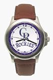 Colorado Rockies MLB Rookie Watch with Leather Band - Men's