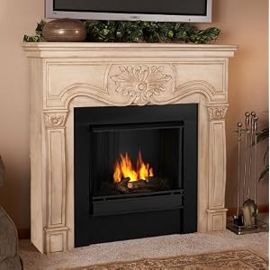 Real Flame Victoria Ventless Gel Fireplace - #8400 in Antique White (Antique White) (44.5