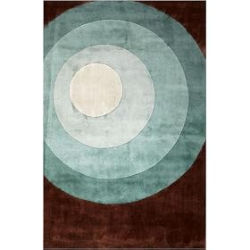 Bullseye Rug 9'6x13'6 Teal by Home Decorators Collection
