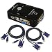 2-Port USB 2.0 KVM Switch w/2 KVM Cables Mouse Keyboard Video KVM Switch Kit