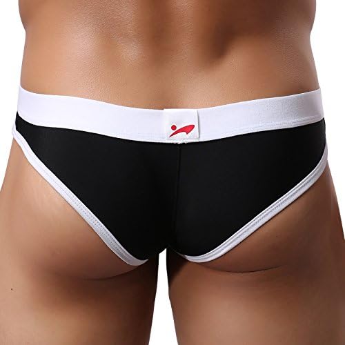Sexy Men's Underwear Low Rise Soft Y-Front Briefs Black and White