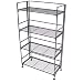 Seville Classics Wrought Iron 4-Tier Wide Shelving Unit - Gray