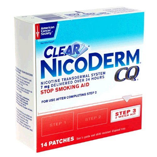 NicoDerm CQ Step 3 Clear Patch, 7 mg, 2-Week Kit (14 patches)