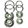Drip Pans and Trim Rings for GE Hotpoint Electric Stoves with Hinged Elements 8-pc. Set - Chrome