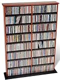 CD / DVD / VHS 640 Multimedia Floor Storage Rack in Cherry/Black Finish