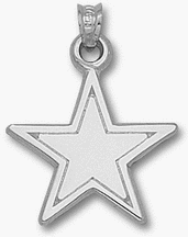 Dallas Cowboys Star 3/4 Pendant - Sterling Silver Jewelry