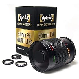 Opteka 500mm f/8 Telephoto Mirror Lens for Olympus EVOLT E-520, E-510, E-500, E-420, E-410, E-330, E-300, E-3 & E-1 Digital SLR Camera