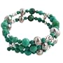 X - Sterling Silver Turquoise Bead Comfort Coil Bracelet