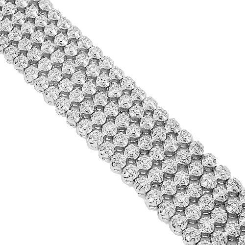 10K White Gold Mens Diamond Bracelet 11.69 Ctw