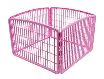 IRIS 24'' Exercise 4-Panel Pet Playpen without Door, Pink
