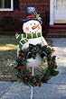 Snowman Garden Stand Wreath Holder