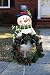Snowman Garden Stand Wreath Holder