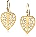 1928 Jewelry Gold-Tone Mini Heart Filigree Drop Earrings
