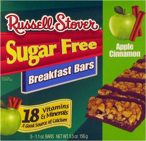 Russell Stover Sugar Free Apple Cinnamon Cereal Bars (5 Per Box) by Russell Stover