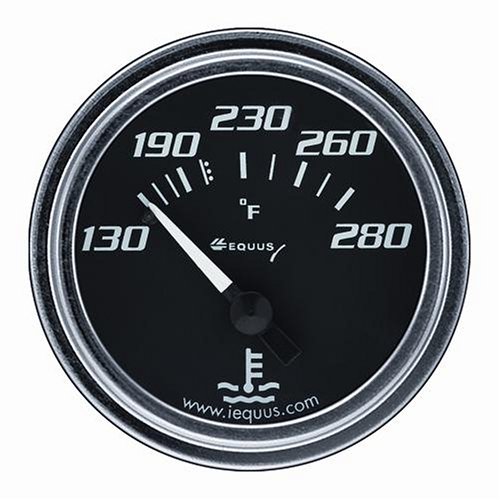 Equus 7232 Water Temperature Gauge - Black