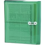 Smead Poly Envelope, 1-1/4" Expansion, String-Tie Closure, Side Load, Letter Size, Green, 5 per Pack (89523)