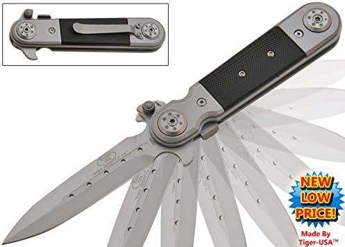 8" Assisted Opening Pocket Knife - Silver w/ G10 Handle