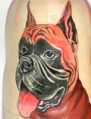 Childrens Toyshop  Toys : Russian Nesting Doll Dog Boxer Bulldog Mastiff 5 Pc / 7in #dg14