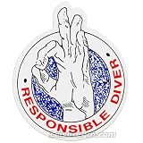 Round Sticker Responsible Diver - B0000DYSNS