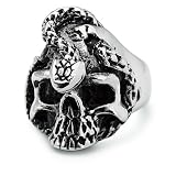 Skull-Snake Stainless Steel Ring