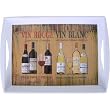 Wine Theme Large Melamine Tray with Handles, 20 by 14 Inches, Vintage Wine Ad