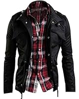 Zicac Men's Fashion New Military Casual Jacket Zip Button Coat