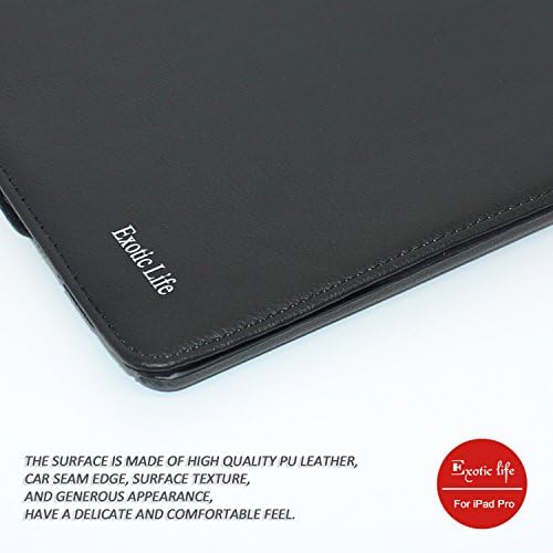 Exotic life iPad pro Case - 360 Degree Rotating Stand Case with Smart Cover Auto Sleep / Wake Feature for iPad pro 2015 Model, Black