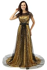 Scoop Neck  Sequined Lace  Ball Gown Evening Dress/Prom Dress 