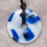 Teething Bling Pendant - Donut Shape (Blue Camouflage)