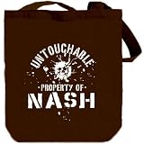 Untouchable : Property Of Nash Male Names Tote Bag (Brown, Canvas, Unisex)