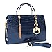 MG Collection CARA Faux Patent Leather Crocodile Embossed Satchel Tote Handbag