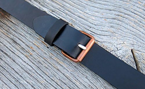 Solid Copper Belt Buckle-Solid Copper Bridle Roller Buckle w/.925 Sterling Prong/Bridle Leather