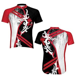 Primal Wear Men's Valiant Cycling Jersey, Red Black White, Large