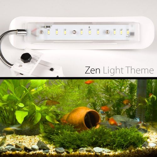 LED aquarium light clip-on adjustable for nano mini tank dolphin curve white cover 9 PCS white LED