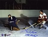 Gordie Howe Detroit Red Wings -vs Goalie- 8x10 Autographed Photograph with ''Mr. Hockey'' Inscription